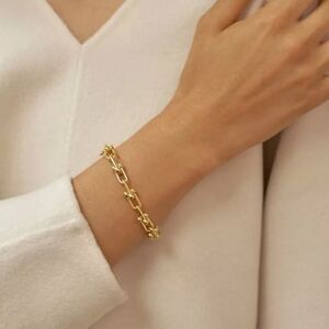 NEW Gold/925 Sterling Silver Chain Link Bracelet